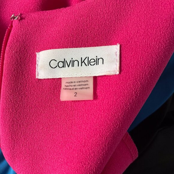 Calvin Klein Lattice-Trimmed Sleeveless Dress - Size 2 - Picture 4 of 4